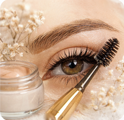 Augenbrauen und Wimpern